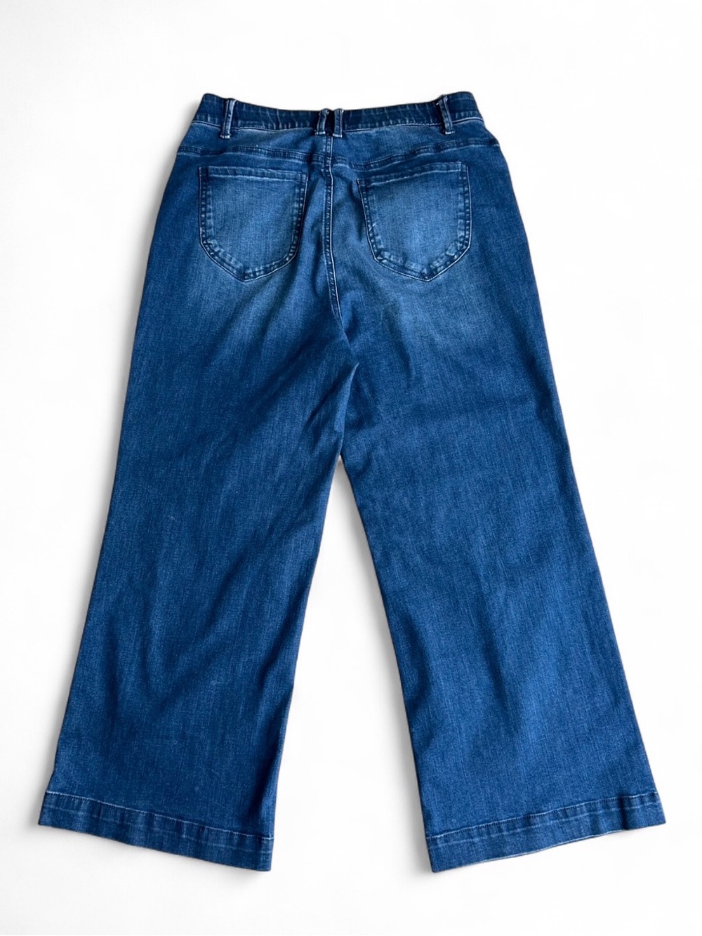 DRAPER JAMES Wide-Leg Jeans 14 in Deep Blue Denim With Elastic Waist - Picture 3 of 8